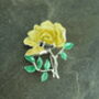 Rose Yellow Flower Brooch, thumbnail 1 of 3