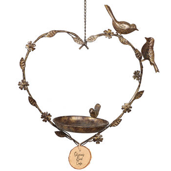 Personalised Hanging Heart Garden Bird Dish, 3 of 9
