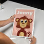 Personalised Kids Cheeky Monkey Poster, thumbnail 5 of 6