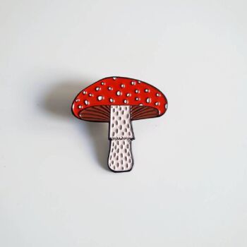 Mushroom Enamel Pin Fly Agaric, 2 of 2