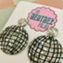 / Sparkly Mirror Ball Gift / Festival Statement Jewellery Silver Party Accessory / New Year's Eve Jewellery Shimmering Club Style, thumbnail 3 of 6