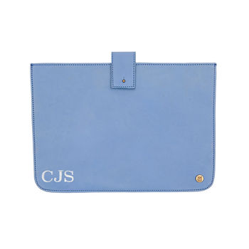 Personalised Blue Leather Stockholm Macbook Sleeve/Case, 2 of 5