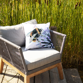 Inky Bumblebee Outdoor Cushion For Garden Furniture, 2 of 9