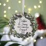 Wooden Engagement Wreath Christmas Tree Decoration, thumbnail 1 of 9