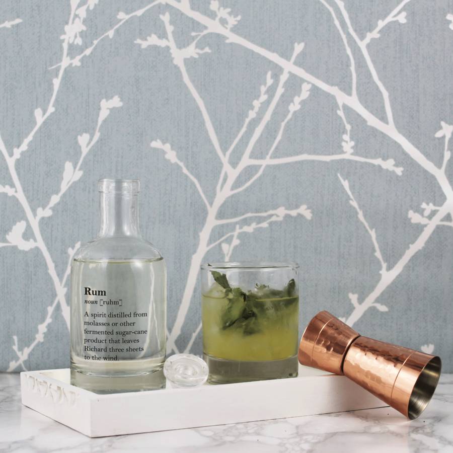 funny personalised rum definition bottle by copper and sable