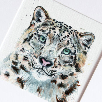 Inky Snow Leopard Illustration Print Supporting Conservation, 2 of 8