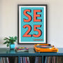 Se25 South Norwood, London Postcode Art Print, thumbnail 1 of 10