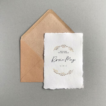 Luxury Hand Pressed New Baby Card, 2 of 2