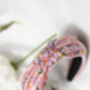 Pink Sprinkle Beaded Twist Knot Headband, thumbnail 2 of 7