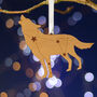 Lupus Wolf Constellation Wooden Christmas Decoration, thumbnail 1 of 4
