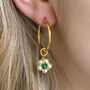 Beaded Daisy Birthstone Hoop Earrings, thumbnail 1 of 12