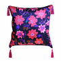 Pink Budding Floral Silk Cushion, thumbnail 1 of 2