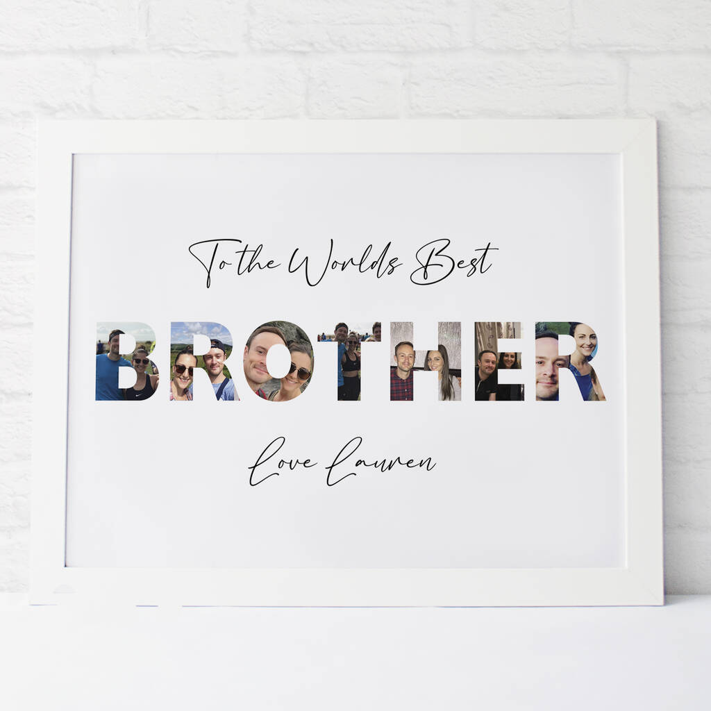 Printable Personalised Photograph Brother Word Print, 1 of 2