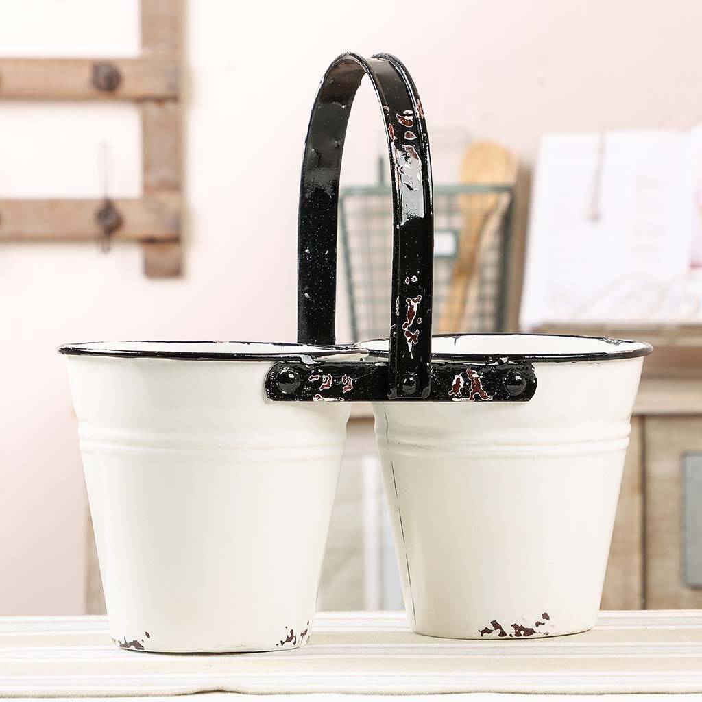 Park Hill Galvanized Lined Wooden Planters, Set Of 2