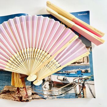 Personalised Red Folding Silk Fan For Women, 12 of 12