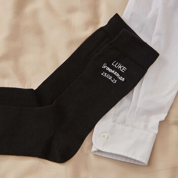 Personalised Black Ankle Message Wedding Socks, 2 of 3