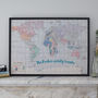 Personalised Printed Fabric World Map Noticeboard, thumbnail 1 of 6