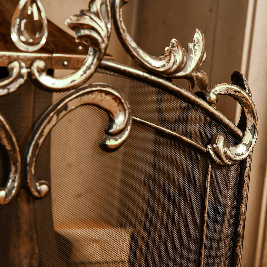 luxury antique period manor golden fire guard by dibor