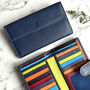 Women's Large Dark Navy Genuine Leather Purse Rfid Secure, thumbnail 1 of 4