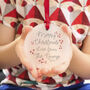 Merry Christmas Love The Bump' Frosted Glass Decoration, thumbnail 1 of 5