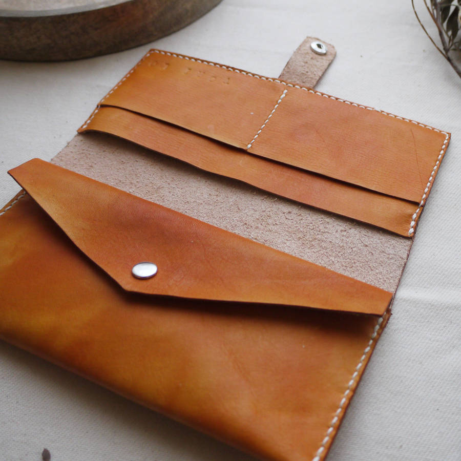 leather bi fold purse by tori lo designs | notonthehighstreet.com