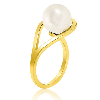 Gold Vermeil Ring Freshwater White Pearl Aurea, 2 of 4