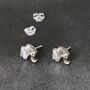 Sterling Silver Polished Origami Elephant Studs, thumbnail 2 of 4