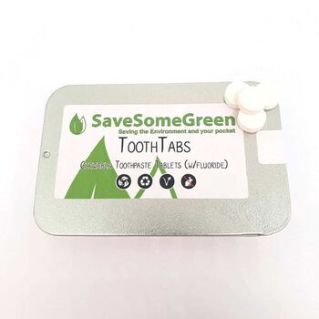 Eco Friendly Toothpaste Tablets In Travel Tin / Vegan, 2 of 3