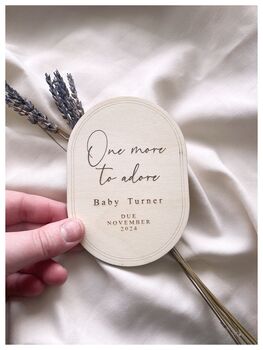 One More To Adore Oval Pregnancy Announcement, 2 of 3