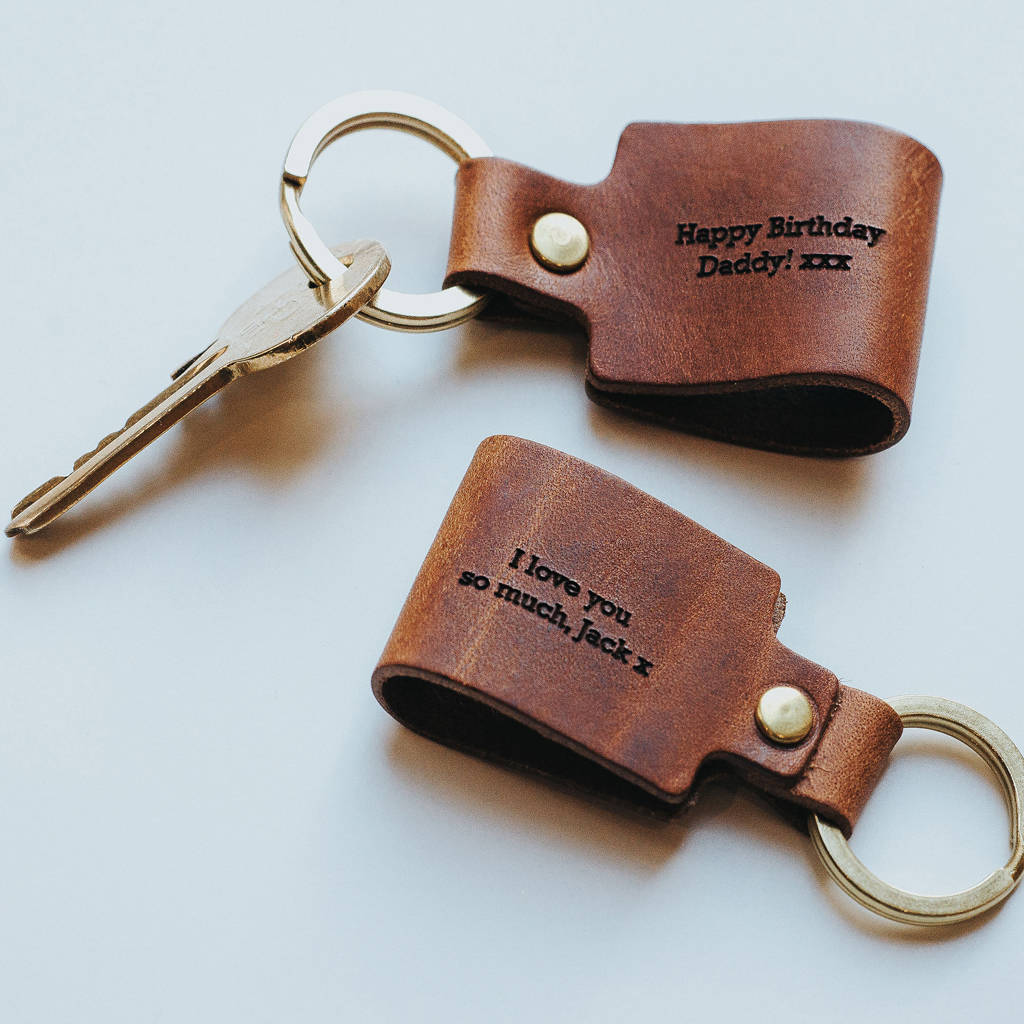 personalised leather keyring by create gift love | notonthehighstreet.com