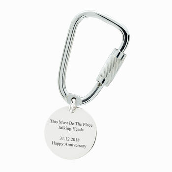 Personalised Soundwave Solid Silver Carabiner Keyring, 6 of 8