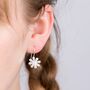 Sterling Silver Flower Drop Earrings, thumbnail 1 of 3