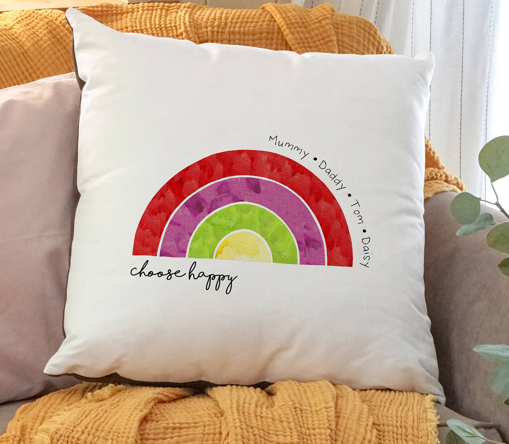 Personalised Family Rainbow Cushion By This Is Nessie ...