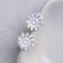 Sterling Silver Daisy Stud Earrings, thumbnail 3 of 8