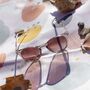 Classic Rounded Square Sunglasses In Beige, thumbnail 4 of 4