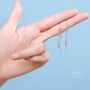 Sterling Silver Tiny Feather Ear Threaders, thumbnail 6 of 9