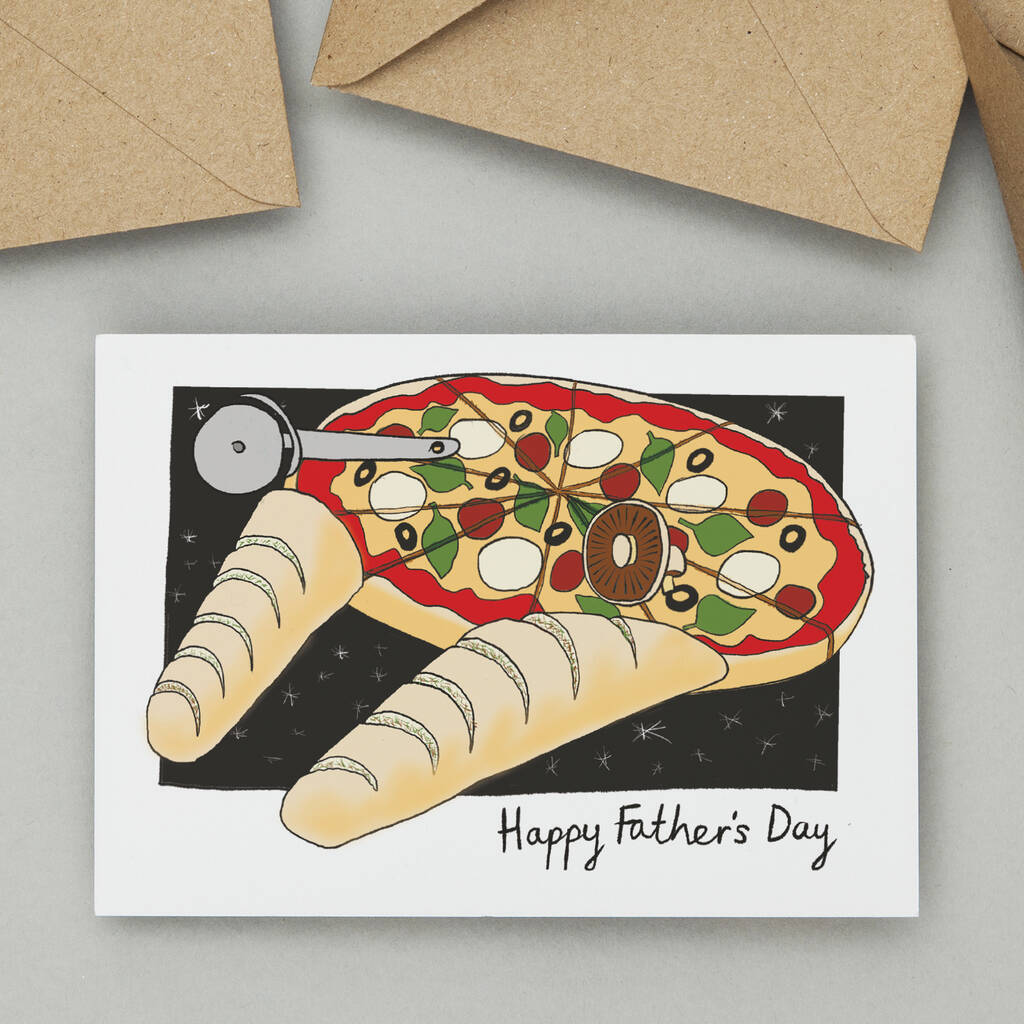 Pizza Star Wars Father's Day Or Birthday Card, 1 of 3