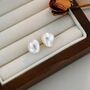 Fiji Ivory Silver Pearl Charm Stud Gift Earrings, thumbnail 4 of 4