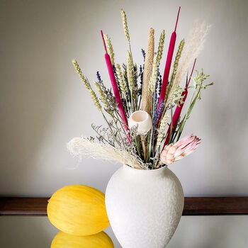 Dried Protea And Pink Typha Bouquet 'flamingo', 2 of 9