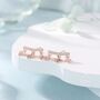 Dangling Star And Starburst Curved Bar Stud Earrings In Sterling Silver, thumbnail 6 of 11