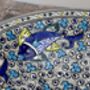 Dark Blue Fish Patterned Bowl With Flat Rim, 38cm, thumbnail 2 of 4