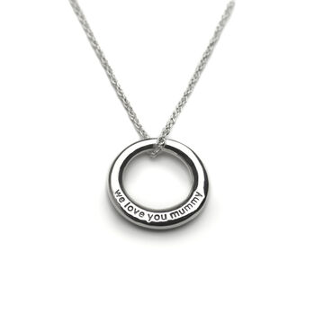 We Love You Mummy Sterling Silver Ring Necklace For Mum, 5 of 7