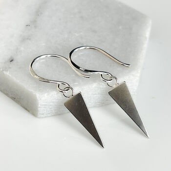 Sterling Silver Spike Drop Earrings, 3 of 4