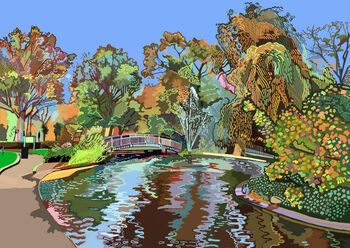 Clapton Pond, East London Illustration Art Print, 2 of 3