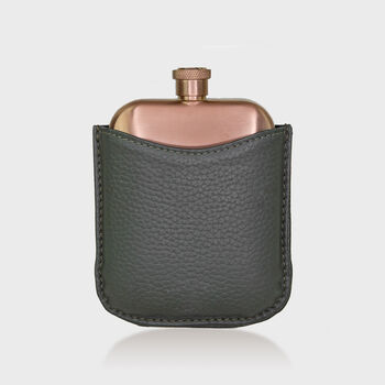 Copper Hip Flask With Premium Leather Sleeve, 6 of 7