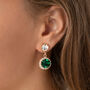 Emerald Green Swarovski Crystal Snow Drop Earrings, thumbnail 1 of 6