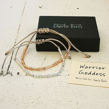 'Warrior Goddess' Morse Code Bracelet, 4 of 12