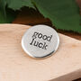 Good Luck Pewter Pocket Pebble Message Token, thumbnail 1 of 9