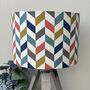 Phoenix Multicoloured Geometric Print Drum Lampshades, thumbnail 1 of 8