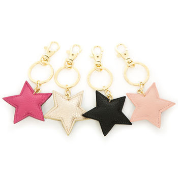 Faux Leather Personalised Star Keyring, 2 of 3